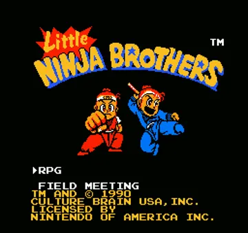 Little Ninja Brothers (USA) screen shot title